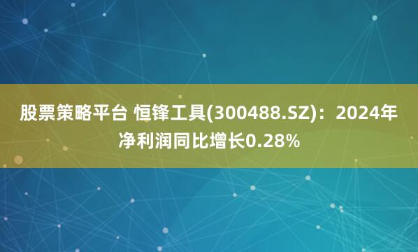 股票策略平台 恒锋工具(300488.SZ)：2024年净利润同比增长0.28%