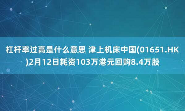 杠杆率过高是什么意思 津上机床中国(01651.HK)2月12日耗资103万港元回购8.4万股