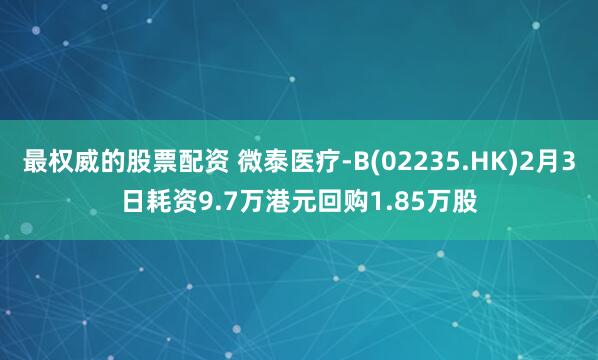 最权威的股票配资 微泰医疗-B(02235.HK)2月3日耗资9.7万港元回购1.85万股