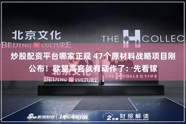 炒股配资平台哪家正规 47个原材料战略项目刚公布！欧盟高官就有动作了：先看镓