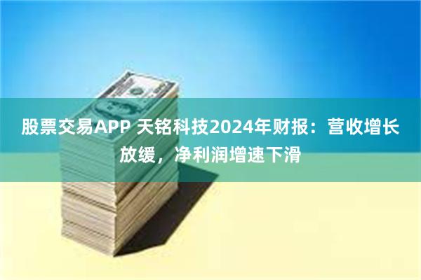 股票交易APP 天铭科技2024年财报：营收增长放缓，净利润增速下滑
