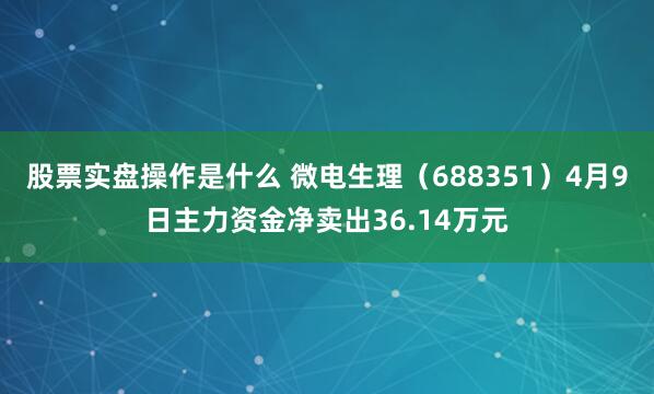 股票实盘操作是什么 微电生理（688351）4月9日主力资金净卖出36.14万元
