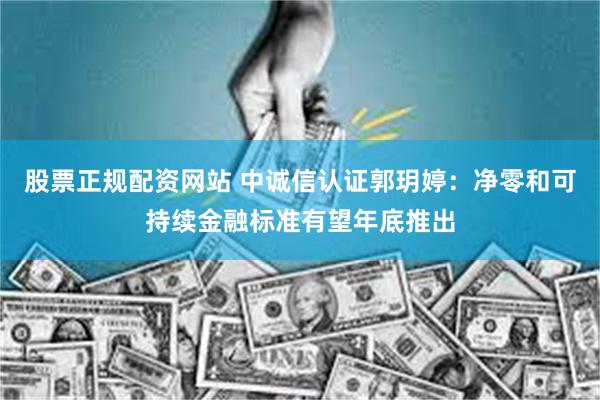 股票正规配资网站 中诚信认证郭玥婷:净零和可持续金融标准有望年底推出